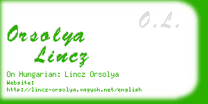 orsolya lincz business card